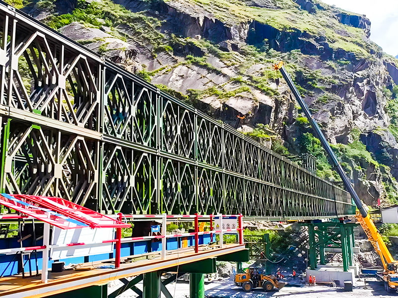 CB 200 Bailey Bridge Štvorradový dvojvrstvový vystužený Bailey Bridge
